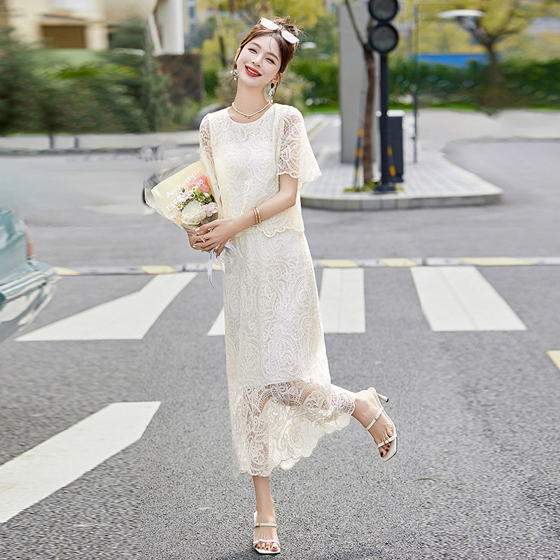 531P130新款镂空蕾丝套装,女装套装/套裙,乐衣轩