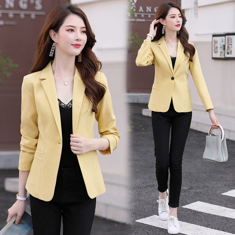 小西装女短款外套2025春秋新款时尚气质收腰显瘦修身职业女士西服,女装西装,英标秀（1C119）