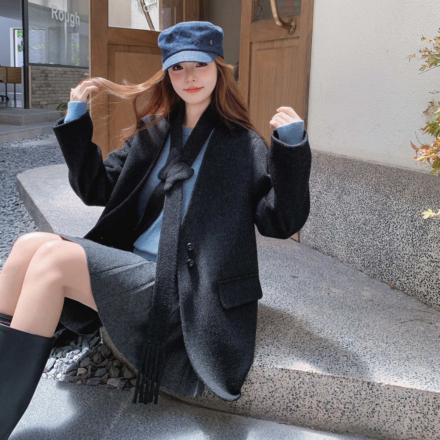 【现货】山羊绒双面羊绒大衣D252 P285K398图片