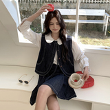 固色牛仔时尚减龄马夹+半身裙两件套P175-K299，女装套装/套裙，2C291