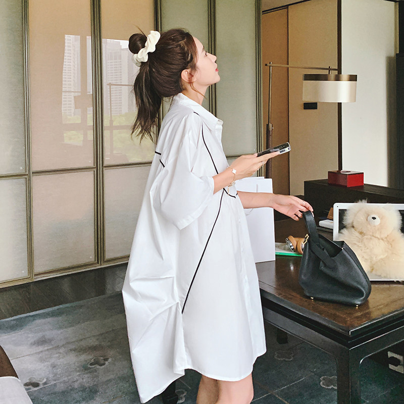 【原209】2026夏A版宽松撞色包边衬衫裙9616-P110K158,女装连衣裙,2C069
