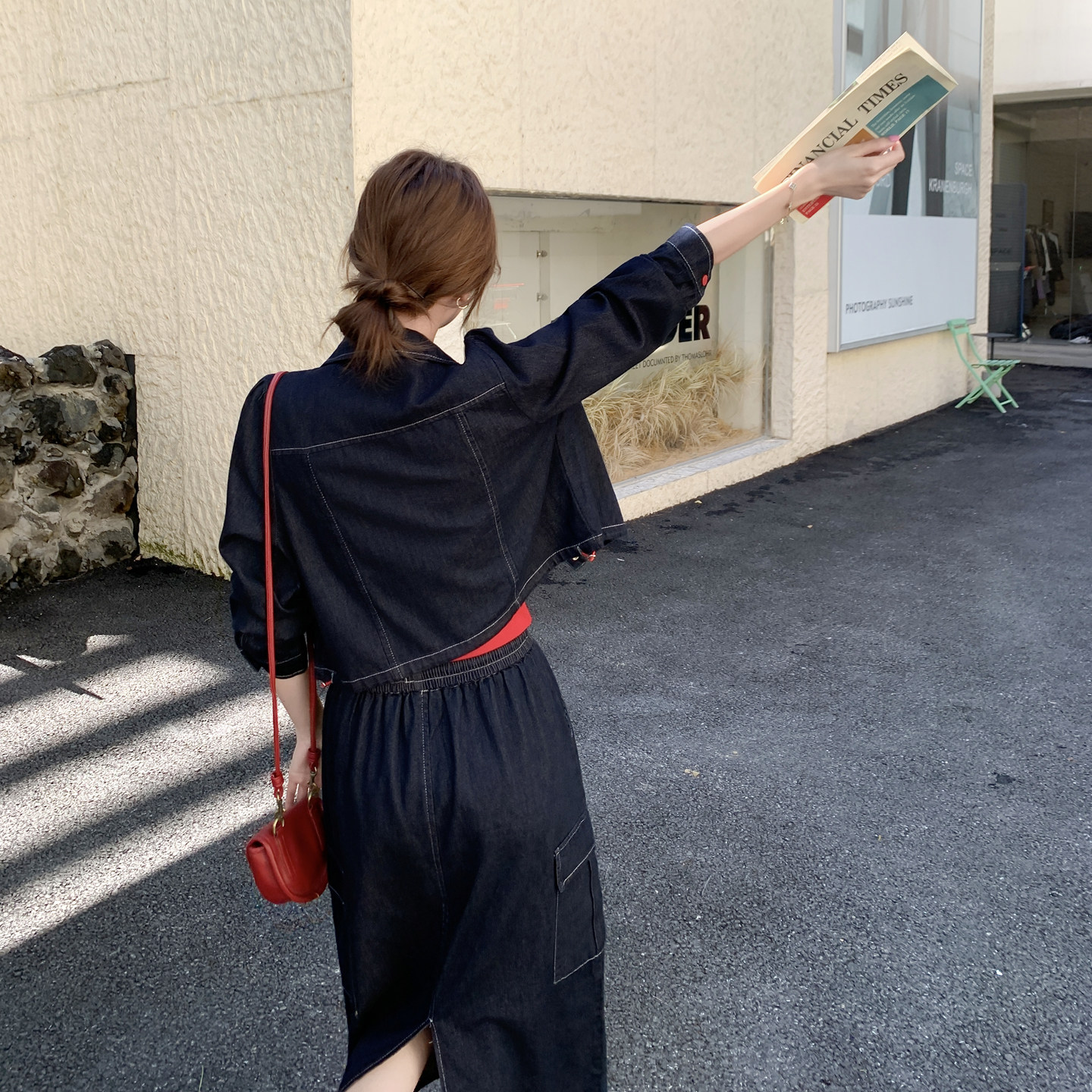 档口现货2025春秋女装新款蕾丝牛仔两件套连衣裙p170-k258,女装套装/套裙,2C266