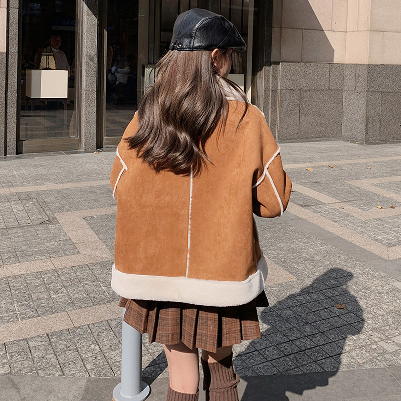 现货冬季新款皮毛一体羊羔毛外套P180K268,女装短外套,2C269