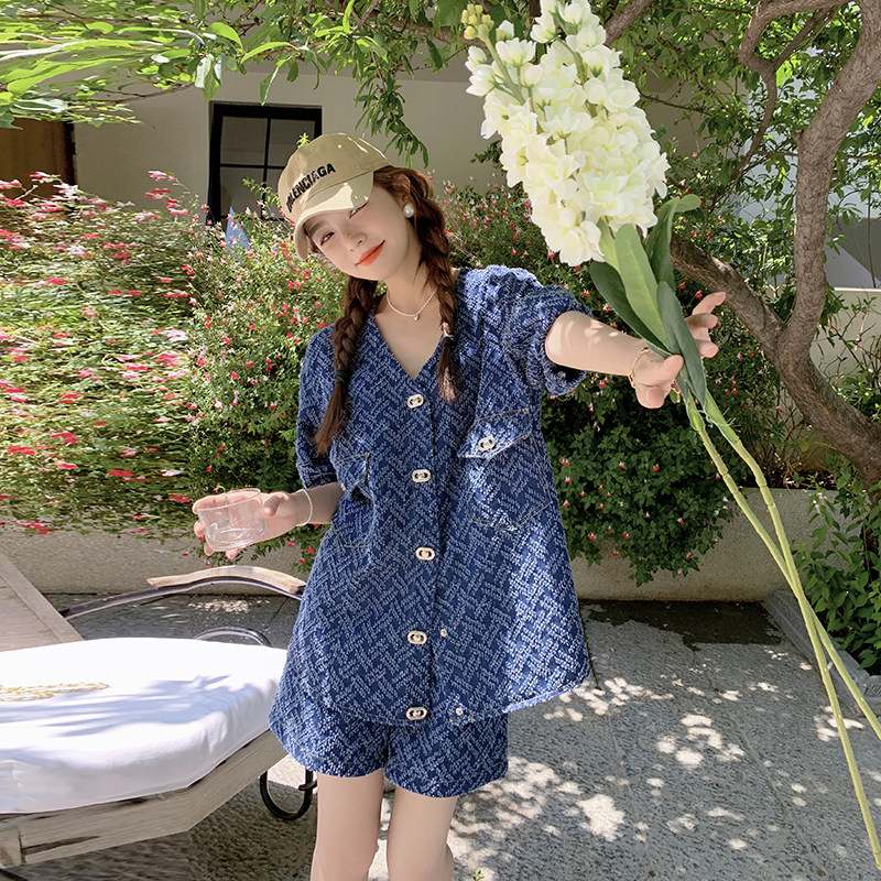 C028779P125K178小香风薄牛仔夏小众设计高级感两件套,女装套装/套裙,2C028