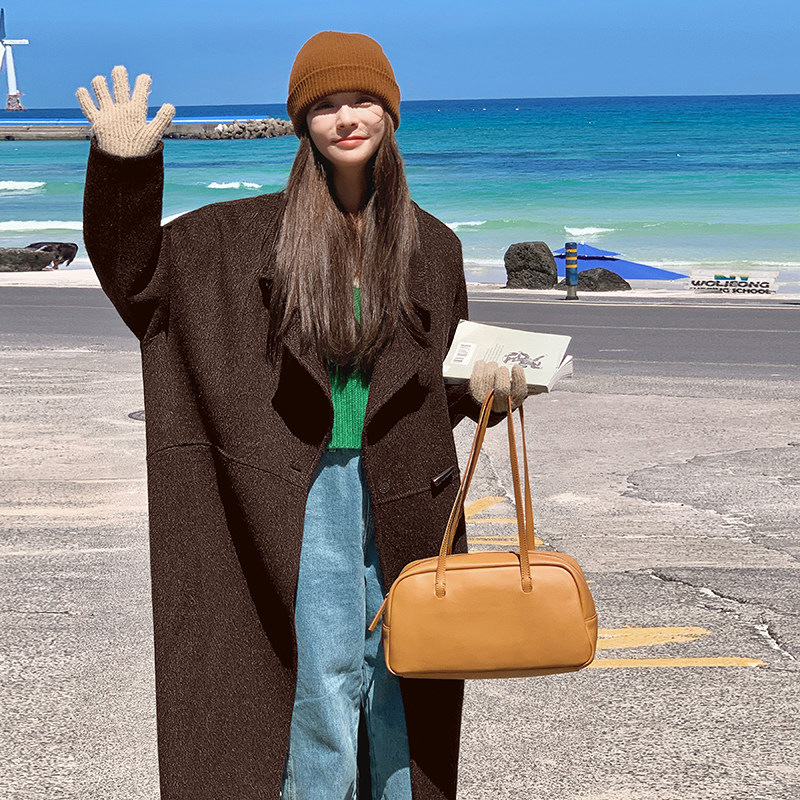 【现货】主推款美拉德色系.双面羊驼绒牛角扣大衣P275K408,女装毛呢外套,2C333