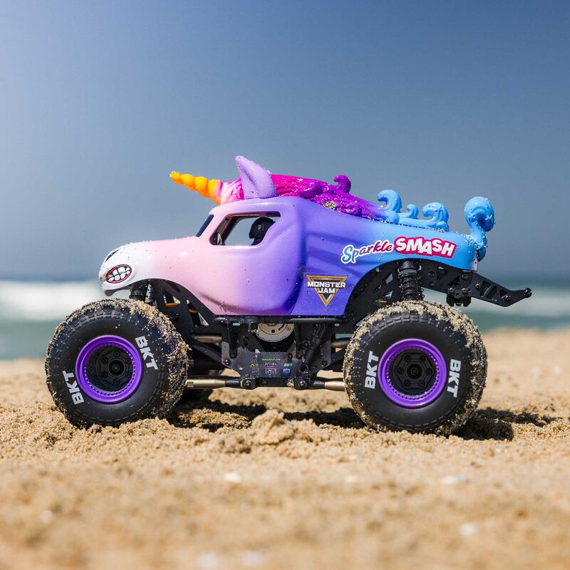 Losi 1/18 Mini Lmt Sparkle Unicorn Remote Control Electric Four-Wheel Drive Straight-Axle Bigfoot Off-Road Vehicle