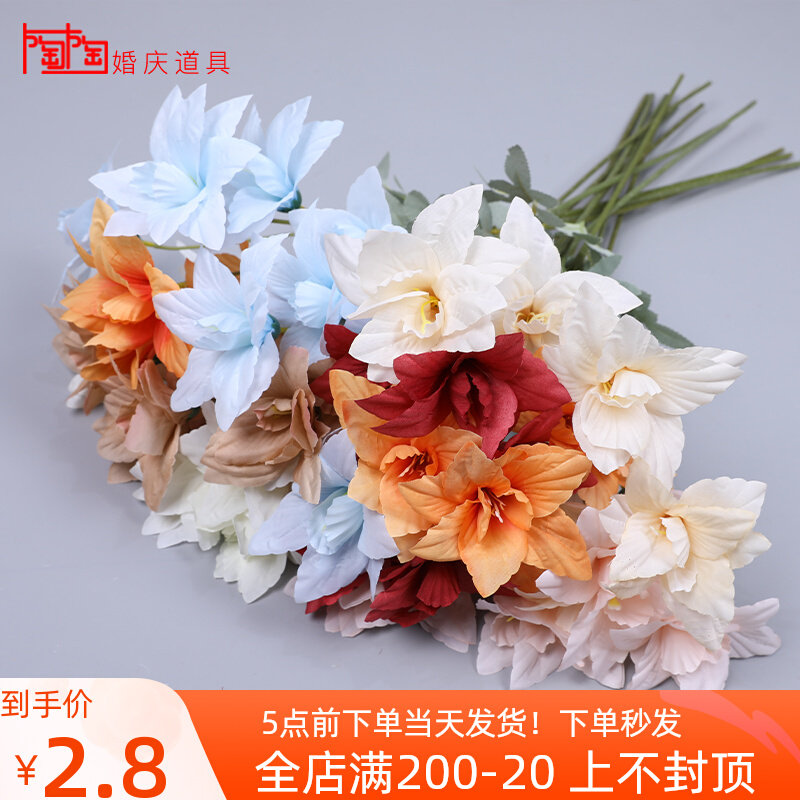 6 Heads Water Fairy Emulation Decoration Flower Wedding Hall Hotel Flower Arrangement Road Leading Flowers Bouquet Of Flowers Bouquet Figurian Flowers Water Fairy Flowers