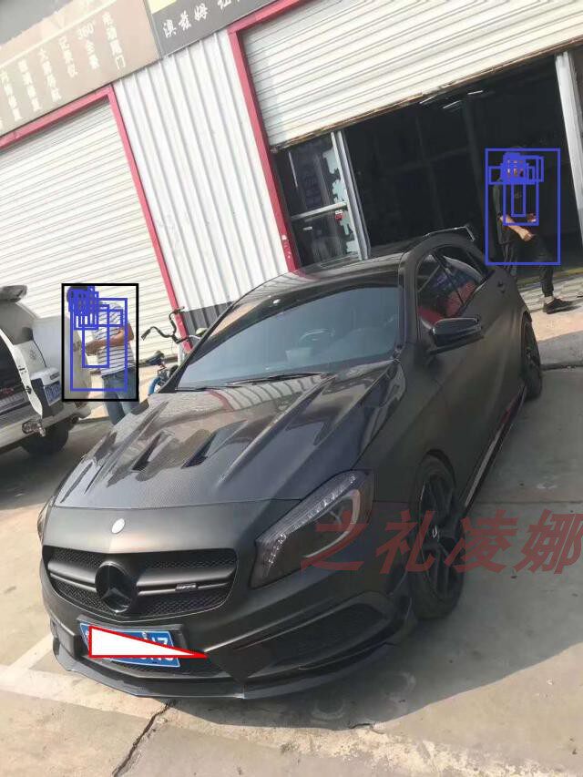 Car retrofit for the Benz CLA45 with carbon fiber 507 style bore hole retrofit machine lid