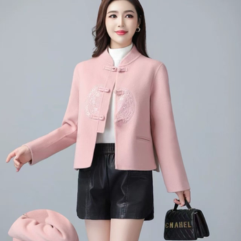 S276 秋冬新款气质减龄时尚百搭短款双面呢外套JT