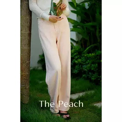 MICHELLY MO high-waisted jeans women's summer thin straight loose high thin wide leg pants