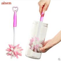 Japanese AISEN color ball sponge Cup brush long handle Cup brush thermos bottle long handle cleaning brush bottle bottle bottle brush