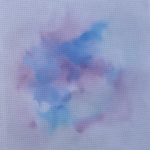 14CT small grid background printed cross stitch cloth blue pink spirited colorful cloth 100% cotton for sale starting from half a meter