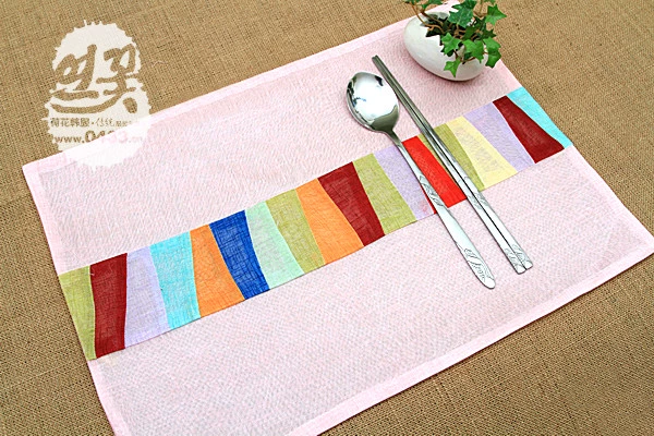 Khăn trải bàn kiểu Tây Placemat Thảm ăn tối kiểu Bắc Âu Tấm lót bàn Mat ăn tối Tấm thảm gia đình Màu sắc Dải nối đĩa Tấm lót bát 01 - Khăn trải bàn