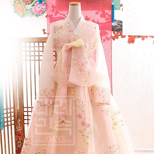 Korean original imported bride wedding dress toast birthday banquet leafy flower clothes hanjacket H-T01059