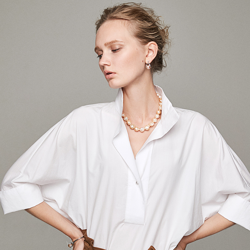 Xiaochong Classic'Relax Shirt' White Shirt Casual V-Neck Commuting Shirt Pure Cotton Short Sleeve Elegant Women's Top Xiaochong Classic'Relax Shirt' White Shirt Casual V-Neck Commuting Shirt Pure Cotton Short Sleeve Elegant Women's Top