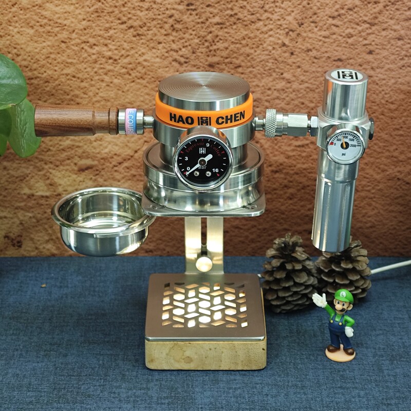 Haochen Pneumatic Coffee Machine G32 Stainless Steel Home Outdoor Commercial Camping Espresso Maker Portable