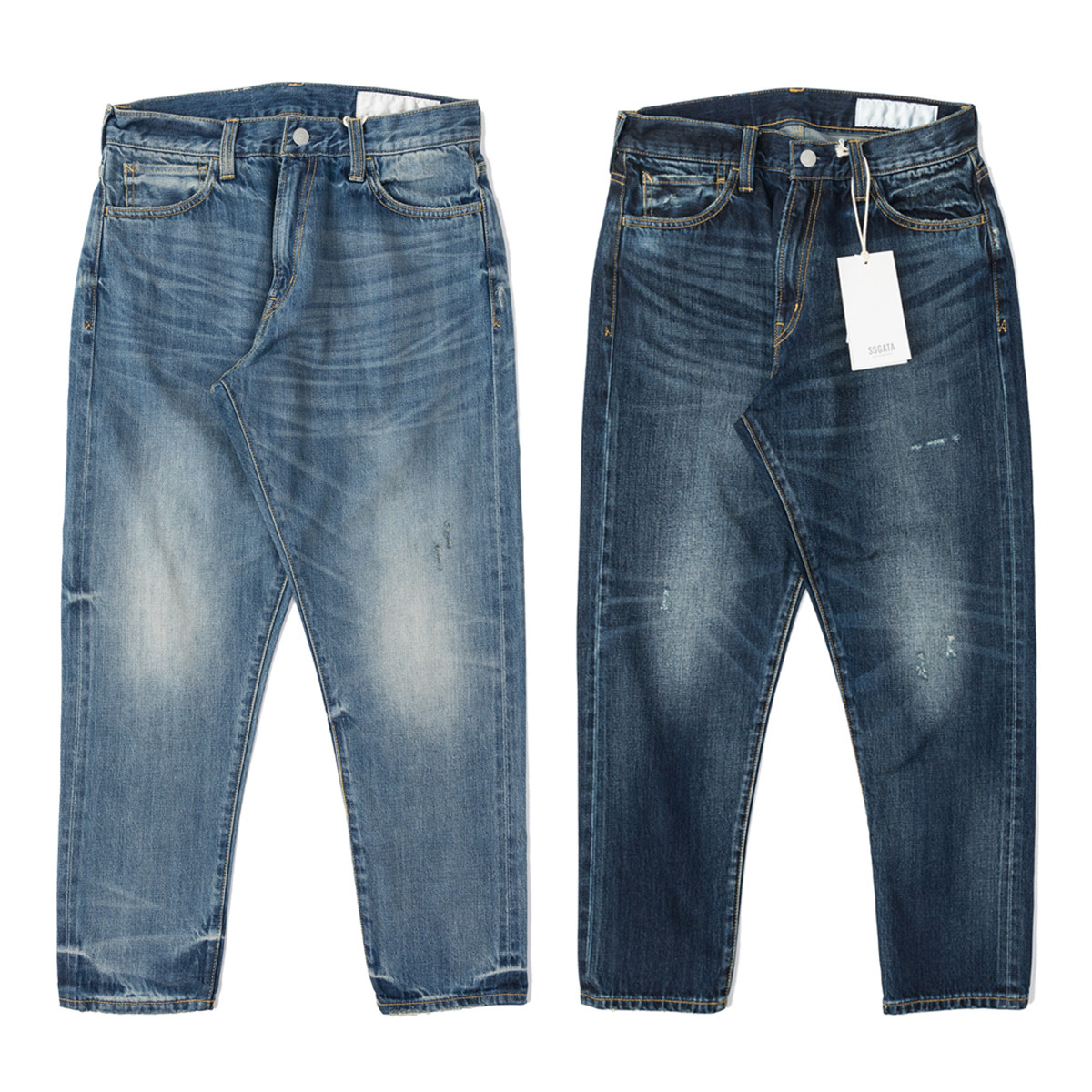 Soda Spot SOGATA 501CT P I DENIM PANTS Male 90% tapered washed bareear jeans