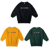 Soda spot Champion Champion Chest Color grass writes big logo round collar head logo loose female suit