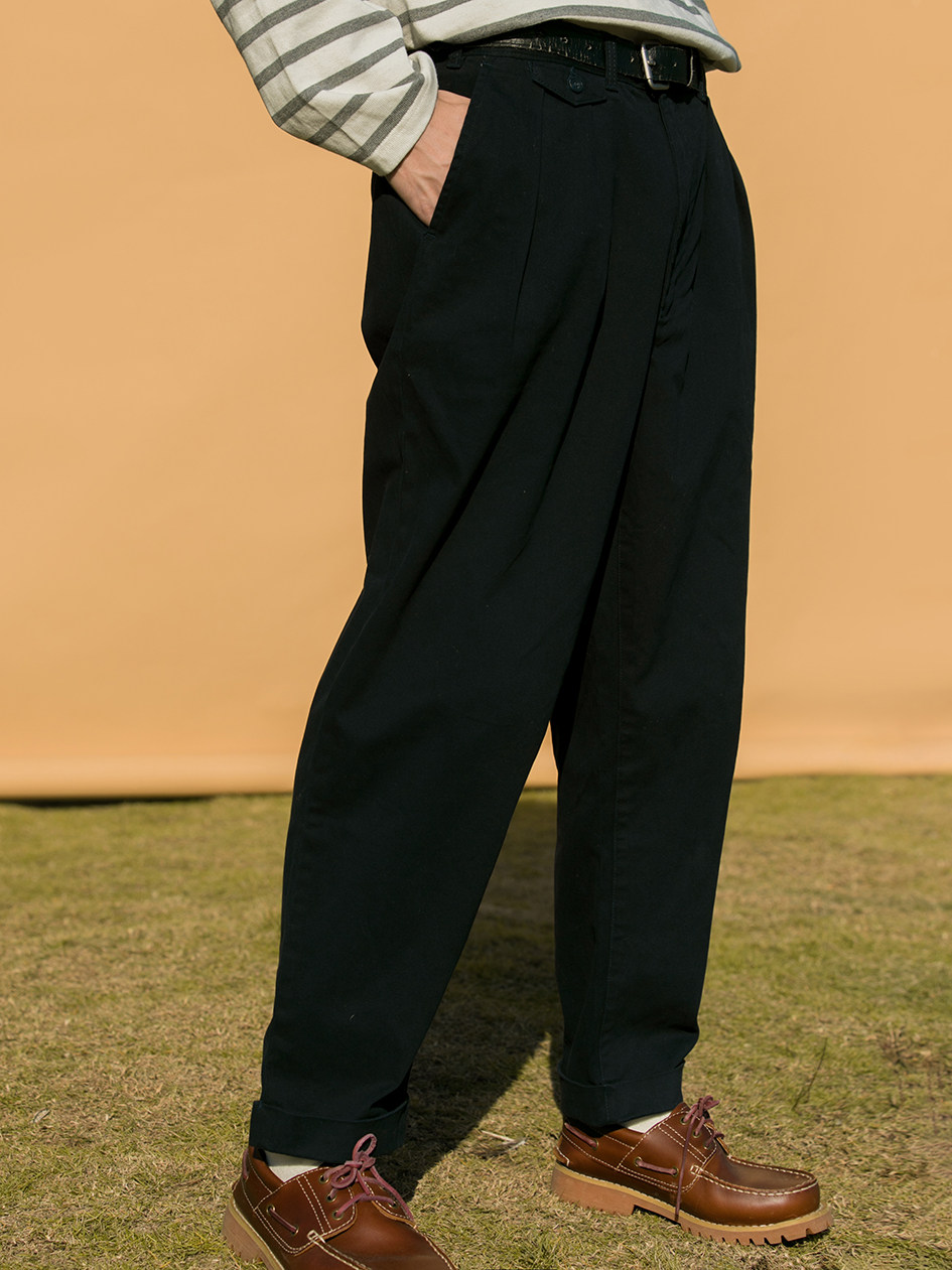 SOGATA retro loose double plexant tapered 90% pants day series original Cebu casual pants for spring and summer Chaodeo