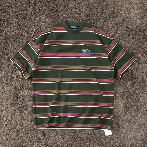 Soda Spot Nautica Multi Border Hasegawa Cityboy Corted Short -Sleaed T -Fork