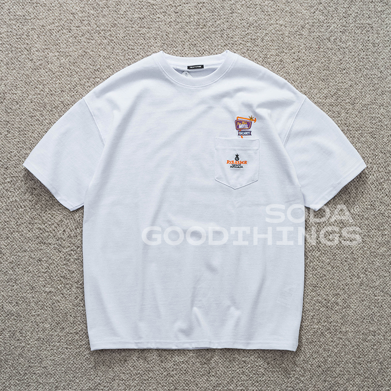 Soda spot FREAKS STORE Relax Fit cotton embroidered pocket limited short sleeve T-shirt-Taobao