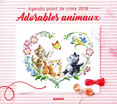 Boutique mango cross stitch embroidery Mango DMC Agenda 2018 55p animal cross stitch