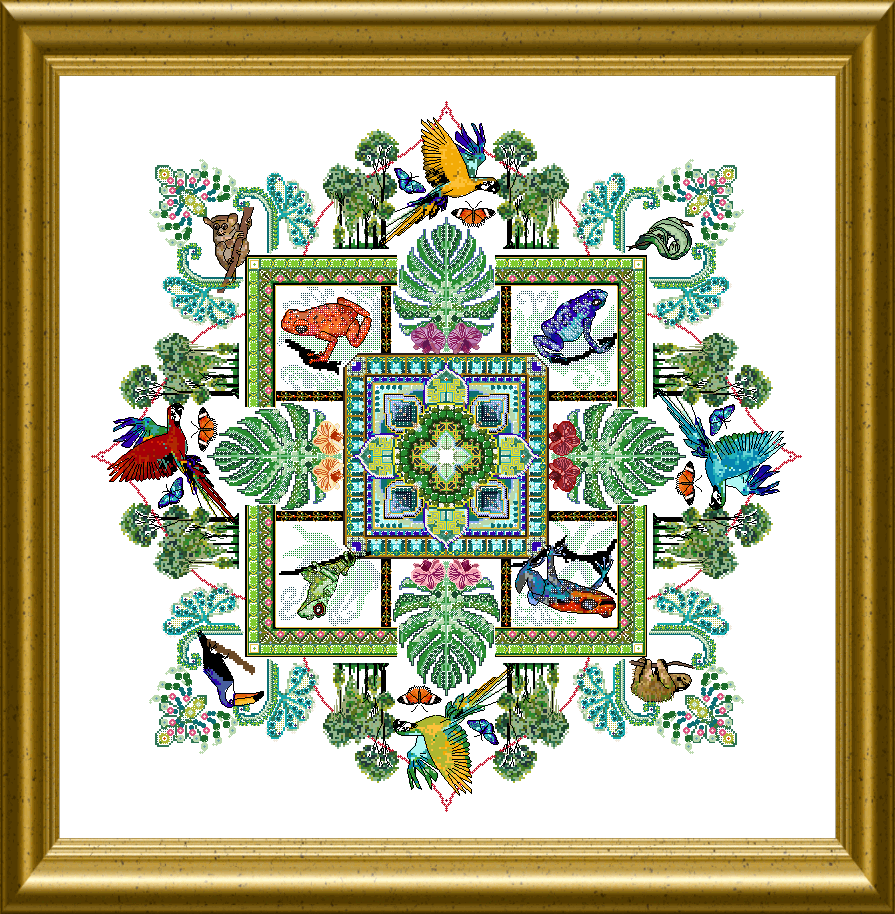 Featured European and American cross stitch drawings CD-The Rainforest Mandal