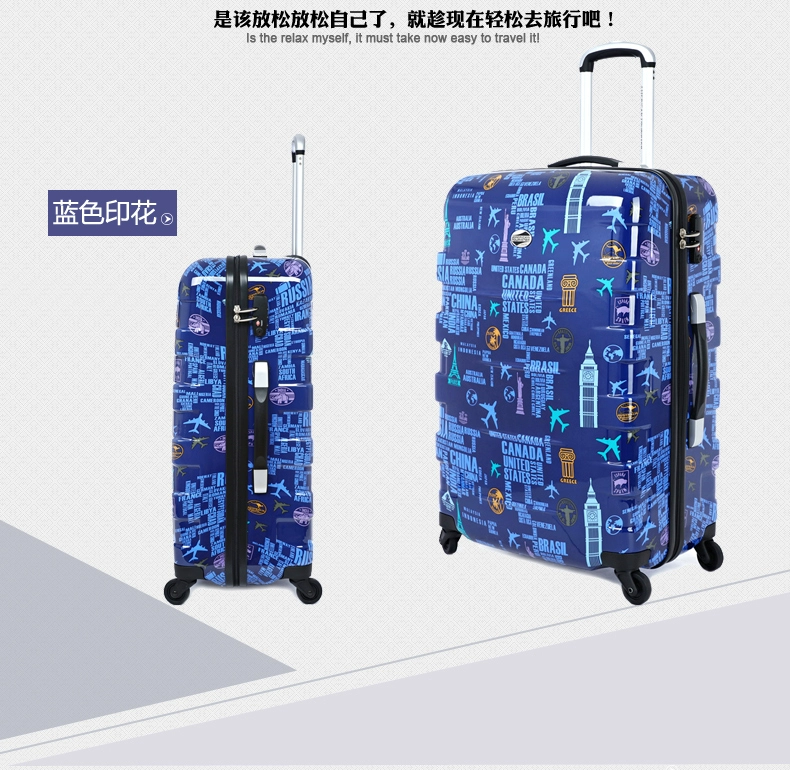 Mỹ đi xe đẩy trường hợp 20Q phổ bánh xe 21 inch hành lý 25 inch vali 29 inch hộp cứng PC travel ABS box vali cho bé