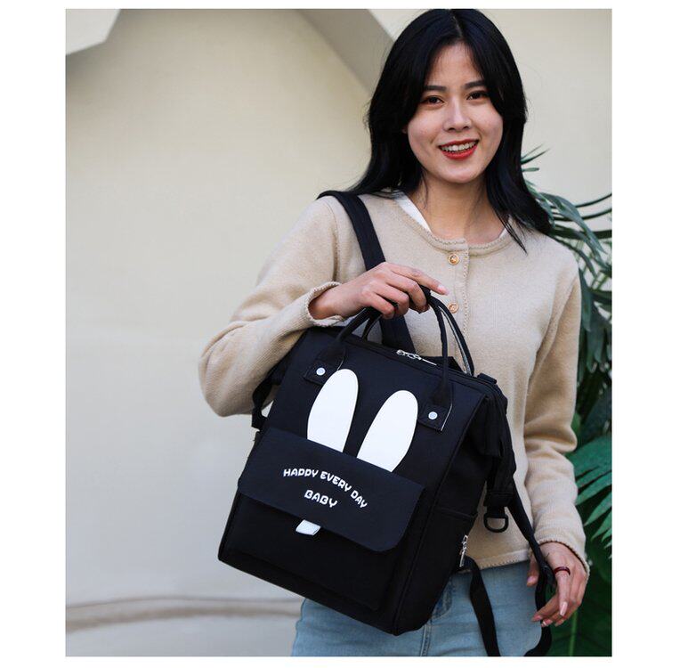 2023 New Mommy Pack with Shoulders Cute Cartoon Mother Backpack Outside Light Mom Bag Fashion Handbag