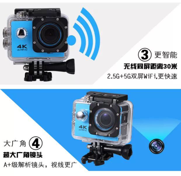 xe máy Mini cưỡi mũ bảo hiểm ghi camera DV xe tại 4K HD camera không thấm nước thể thao lặn - Máy quay video kỹ thuật số