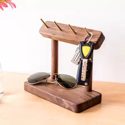 Solid Wood key storage porch decoration rack creative living room entrance door key hanger desktop storage box