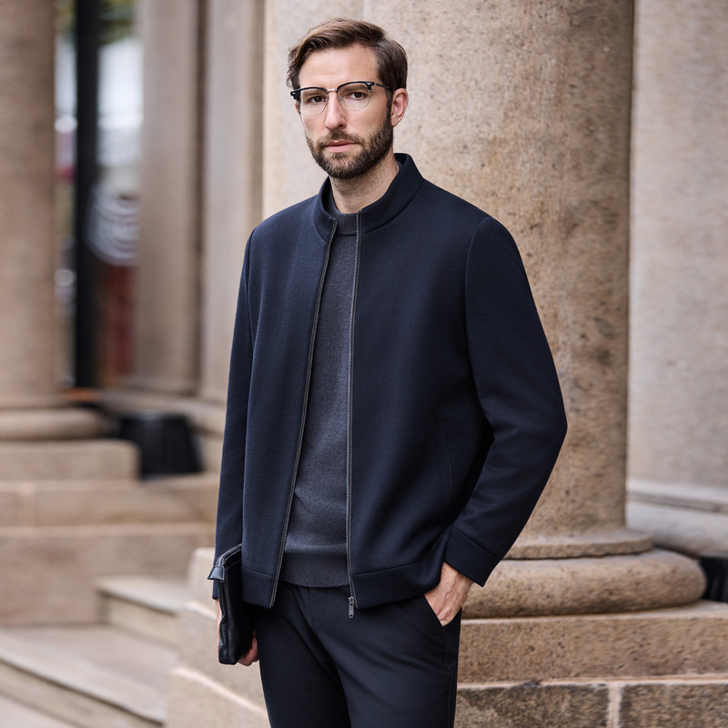 Trustworthyj High-End Men's Business Wool Jacket 2026 Spring and Autumn Civil Servant Stand-Up Collar Executive Coat