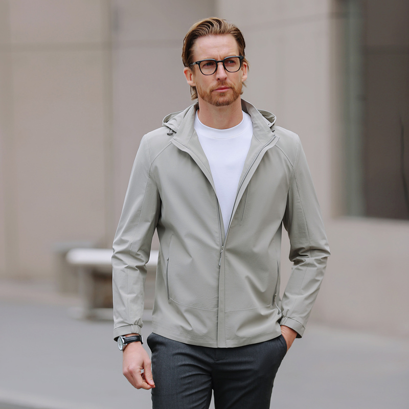 Trust Worthy J2026 Spring and Autumn New Men's Business Jacket Commuting Casual Hooded Executive Coat