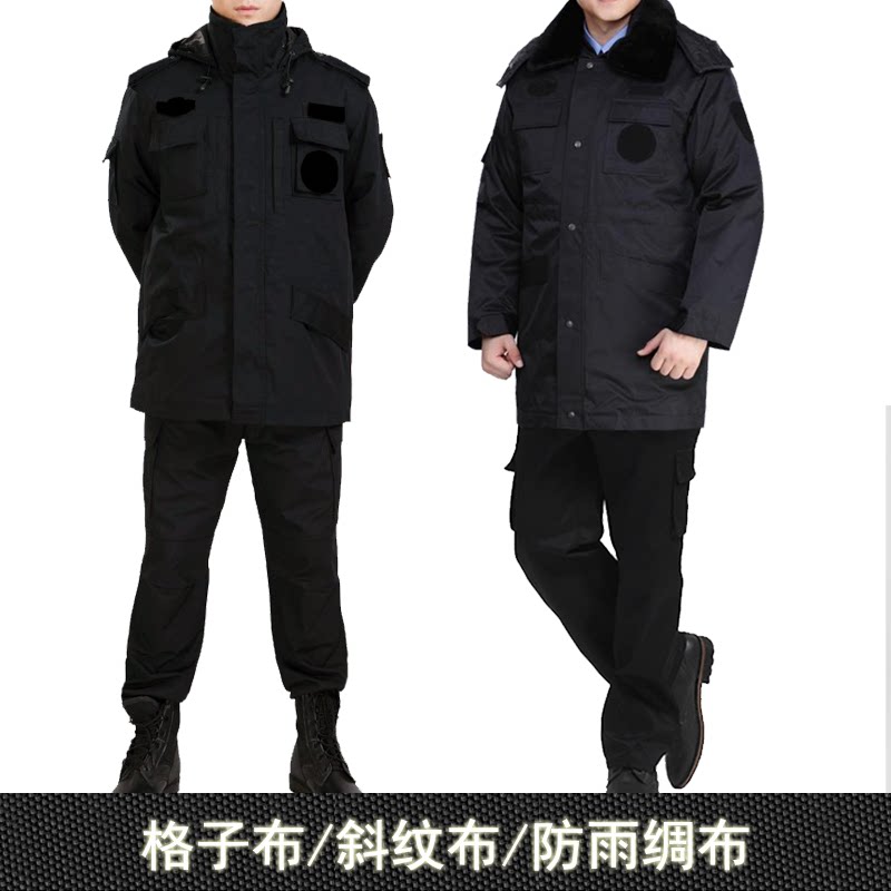 Security Clothing Winter Clothing Thickened Cotton Coat Black Combat Training Clothing Cotton Padded Jacket Male special training cotton clothes Multi-functional training clothes Cotton Large clothes