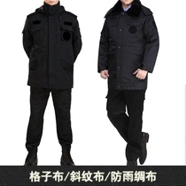 Security clothing winter clothing thick cotton clothing Black training clothing cotton jacket mens special training cotton clothing multifunctional training clothing cotton coat