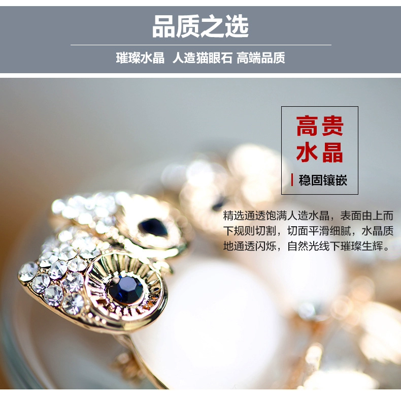 YCHEN Baroque Owl Nhân tạo Opal Corsage Trâm Nữ Thời trang Hàn Quốc Áo len Pin Phụ kiện khóa