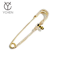 Quà tặng ngày nhà giáo Sáng tạo Hàn Quốc Crystal Bee Trâm Nữ Pin Buckle Áo khoác Trang trí Áo choàng cardigan Buckle Buckle - Trâm cài phụ kiện cài áo vest nữ