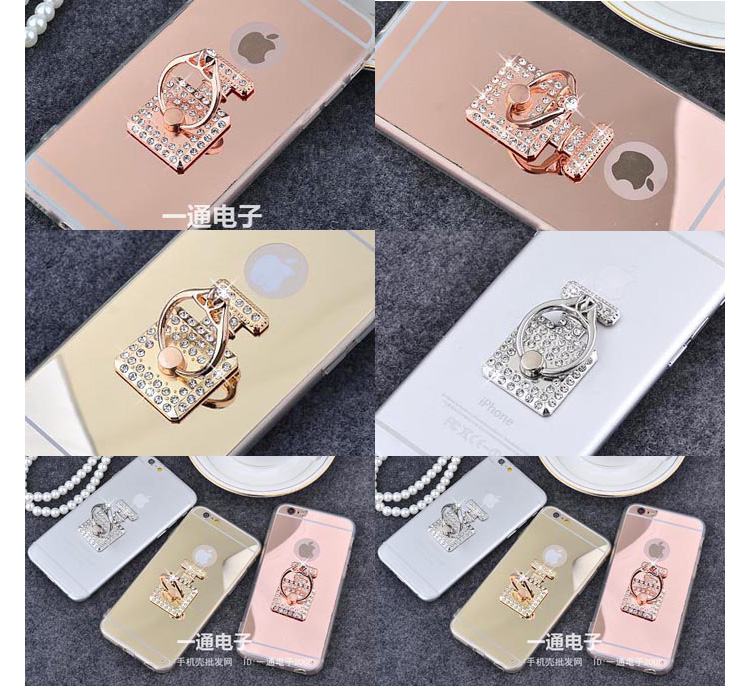 Phim hoạt hình kim loại rhinestone vòng khóa chống-grab chống mất lười biếng khung điện thoại di động phụ kiện nữ mô hình đa chức năng bán buôn