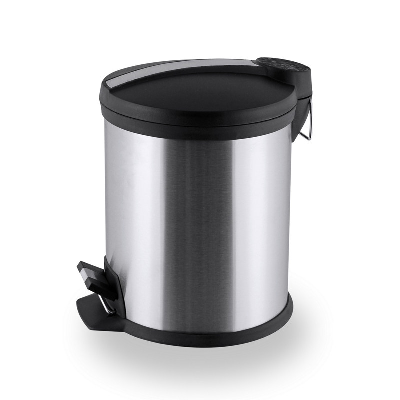 European stainless steel foot trash can Household creative kitchen living room large garbage can round with lid 3-20L
