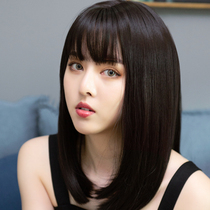 Wig Woman Long Hair Natural Full Headgear Fashion Ziliu Sea Medium Long Straight Hair Realistic Cute Sweet And Short Hair Style Styling