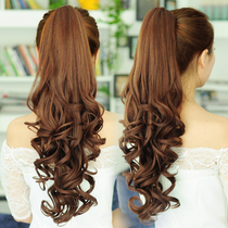 Wig female ponytail strap style grip clip natural realistic simulation hair long hair large wave pear flower hair braid