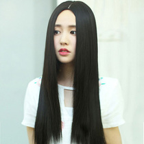 Wig woman long hair straight hair temperament separates natural whole headgear Total Headgear Invisible and vivid medium length hair cover