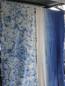 Dali Handmade Tie-Dyed Fabric Pure Cotton Bed & Breakfast Inn Tablecloth Plant Blue Dyed Fabric Clothing Background Deco