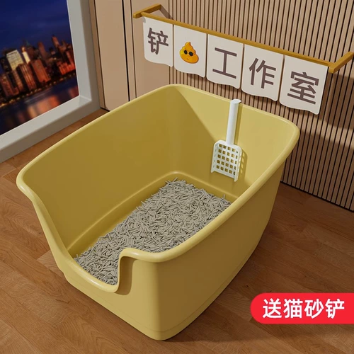 多可特 Огромный туалет для кошек очень большой очень большой туалет для кошек мейн-кун полузакрытый полностью открытый 𫔭 с защитой от брызг
