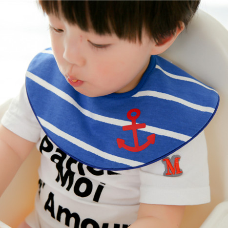 Baby's mouth spring ash summer pure cotton 360 degrees round mouth round mouth children 0 - 2 years old baby's mouth push the button pocket