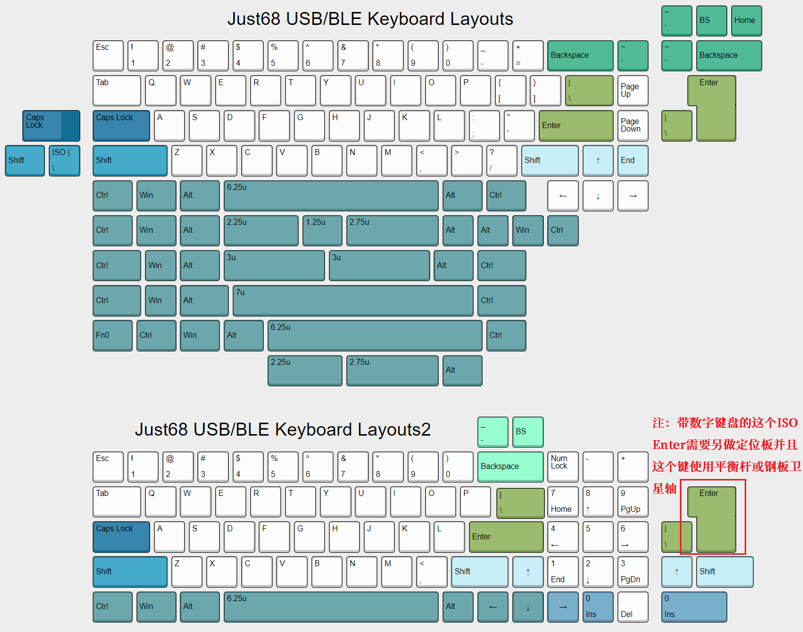 YDKB Just68 65%Bluetooth Dual Mode Custom PCB Kit Compatible with Tada68 Housing