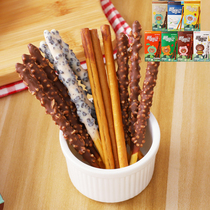 South Korea imported snack lotte pepero pie almond chocolate sandwich coated biscuit stick