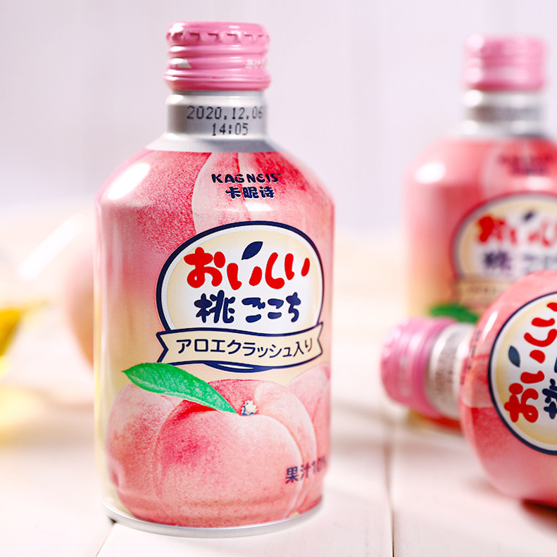 Japan imported Card Ni Shi white peach juice drink Peach fruit flavor net Red refreshing leisure drink 275ml