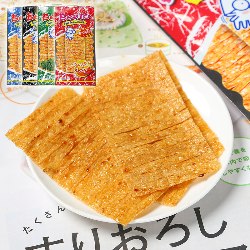 Thai imported snacks mixed with Dole pesto sweet and spicy seaweed Thai super spicy squid slices Dried squid 20g