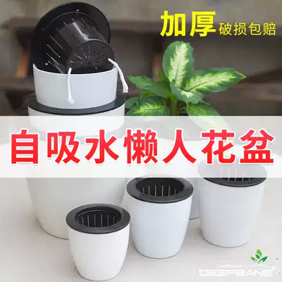 Automatic absorbent flower pot Golden ge flower pot lazy travel household indoor simple new thickened large plastic basin